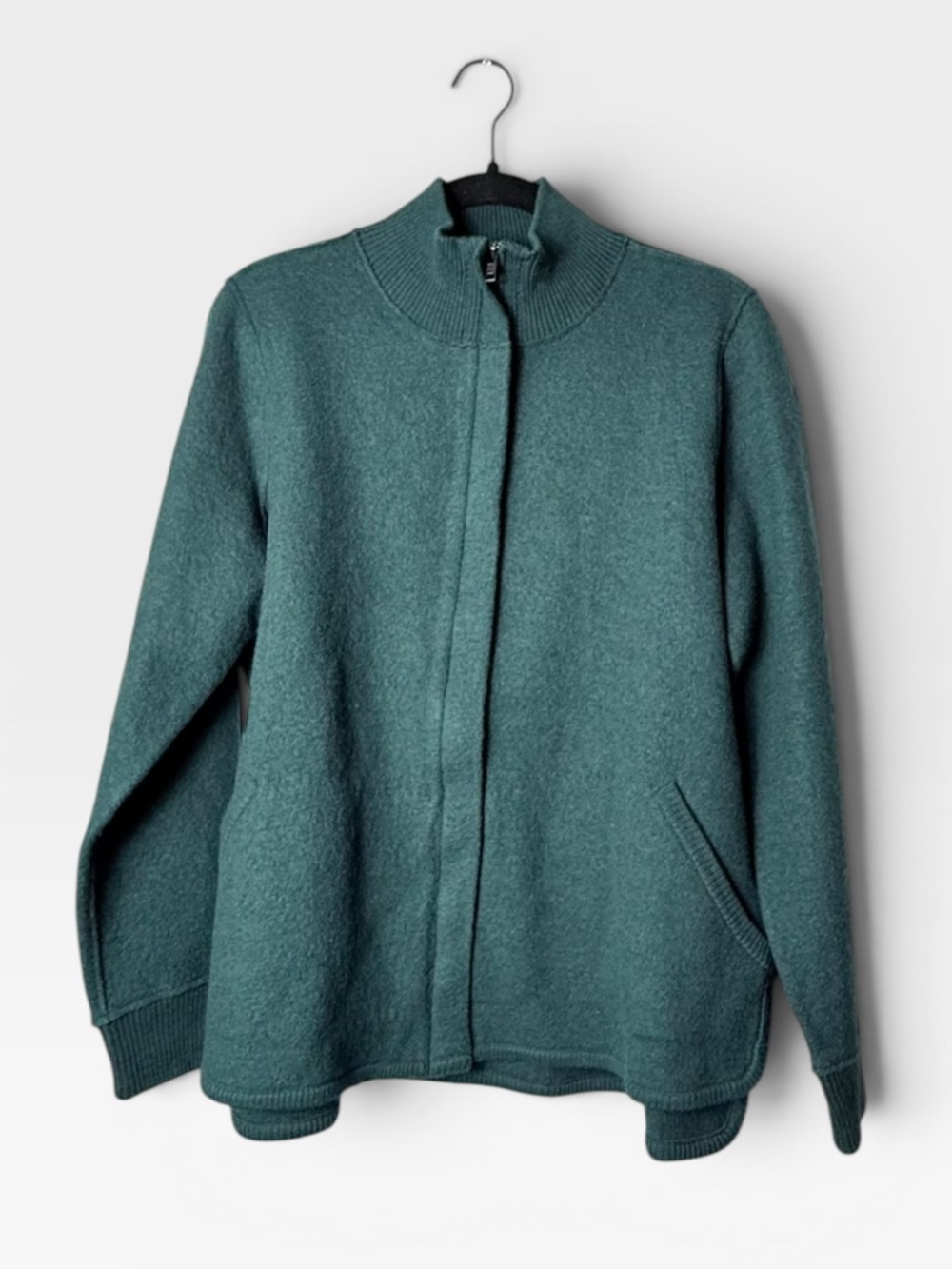 Eileen Fisher Boiled Wool Jacket Women's NWT Size Medium in Forrest Green (F)